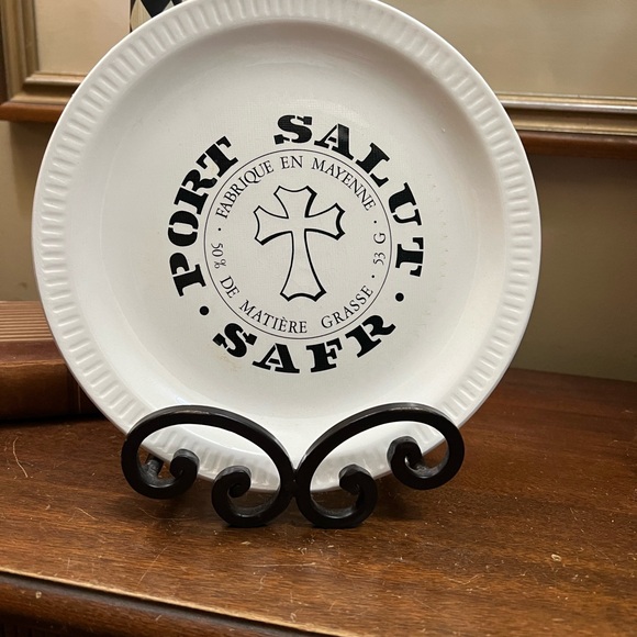 💐 white and black Port Salut Safr Cheese plate - Picture 2 of 3